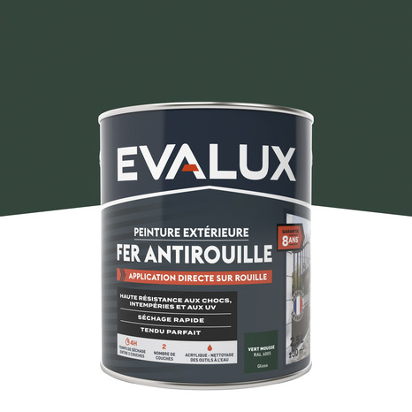Peinture extérieure métal 2,5 L vert mousse brillant - Evalux - Brico Dépôt