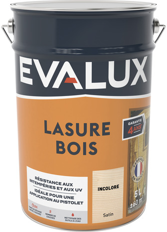 Lasure bois extérieur incolore - 5 L satin - Evalux - Brico Dépôt