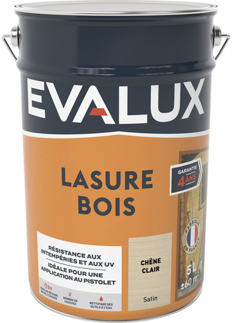 Lasure chêne clair 5 L satin - Evalux - Brico Dépôt