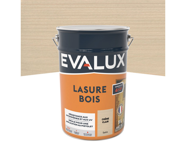 Lasure chêne clair 5 L satin - Evalux - Brico Dépôt