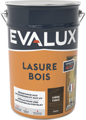 Lasure chêne foncé 5 L satin - Evalux - Brico Dépôt