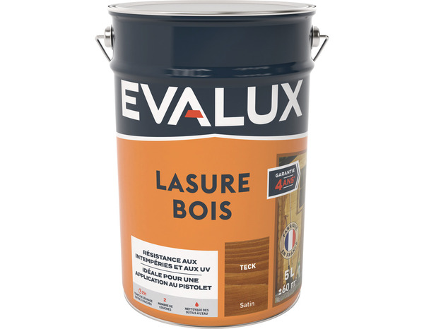 Lasure bois extérieur teck 5 L satin - Evalux - Brico Dépôt