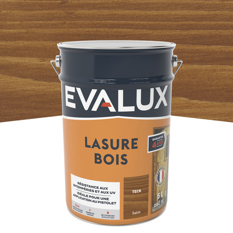 Lasure bois extérieur teck 5 L satin - Evalux - Brico Dépôt
