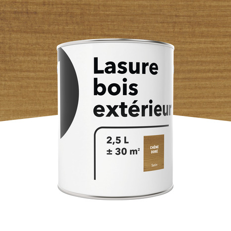 Lasure bois extérieur chêne doré 2,5 L satin - Brico Dépôt