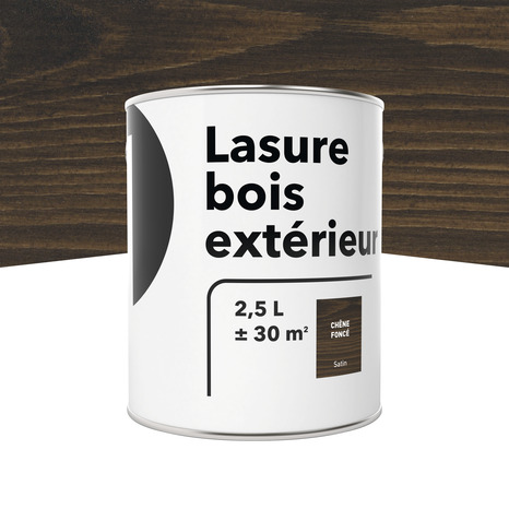 Lasure bois extérieur chêne foncé 2,5 L satin - Brico Dépôt