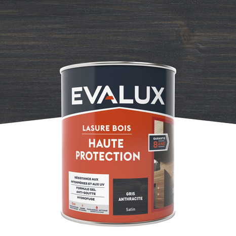 Lasure anthracite 0,75 L - satin - Evalux - Brico Dépôt