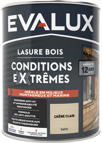 Lasure chêne clair 0,75 L - satin - Evalux - Brico Dépôt