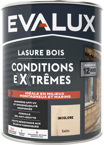 Lasure incolore 0,75 L - satin - Evalux - Brico Dépôt
