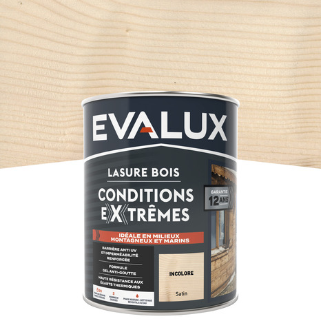 Lasure incolore 0,75 L - satin - Evalux - Brico Dépôt