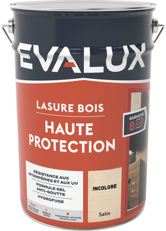 Lasure bois extérieur incolore 5 L satin - Evalux - Brico Dépôt