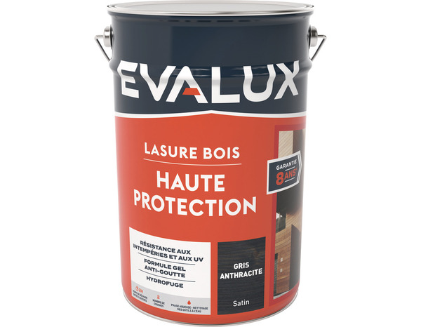 Lasure anthracite 5 L - satin - Evalux - Brico Dépôt