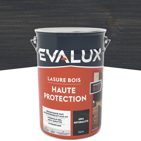 Lasure anthracite 5 L - satin - Evalux - Brico Dépôt