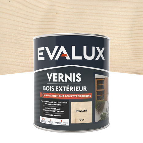 Vernis extérieur 0,75 L incolore satin - Evalux - Brico Dépôt