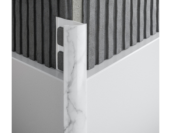 Profile 1/4 rond pvc 2,50 m x 9 mm - marbre blanc - Brenner - Brico Dépôt