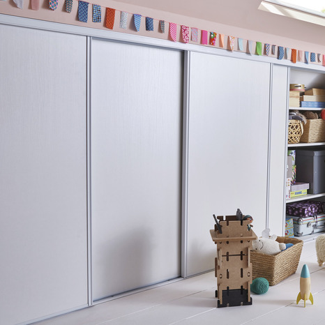 Lot de 2 portes de placard coulissantes décor blanc H. 120 x L. 120 cm - Cooke and Lewis - Brico Dépôt