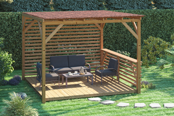 Pergola bois massif "New Concept" 3 x 3 mètres - Brico Dépôt
