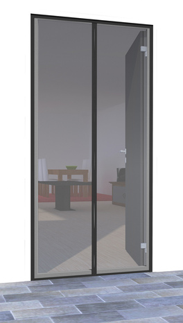 Moustiquaire rideau anthracite de porte  - L 100 x H 220 cm.  - Brico Dépôt