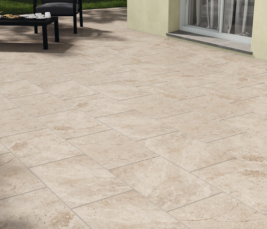Carrelage de sol extérieur "Fontainebleau grip" beige - l. 40 x L. 60 cm - Brico Dépôt