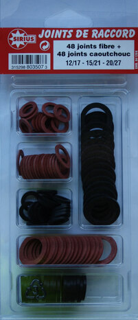 Coffret de 96 joints en fibre et caoutchouc  - Watts - Brico Dépôt