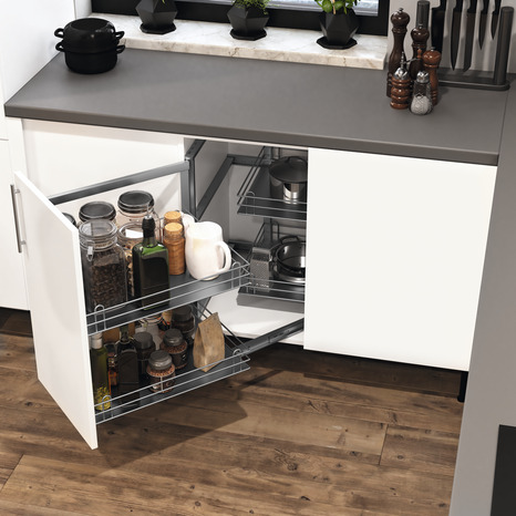 Rangement coulissant gauche 4 paniers pour meuble bas d'angle 100cm - Cooke and Lewis - Brico Dépôt