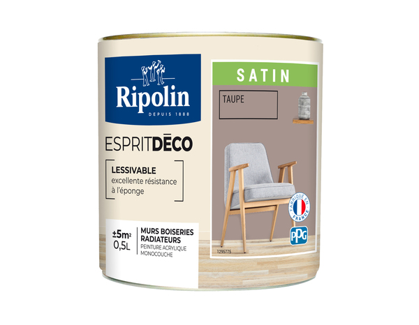 Peinture mur intérieur Satin 0,5 L Marron - Ripolin - Brico Dépôt