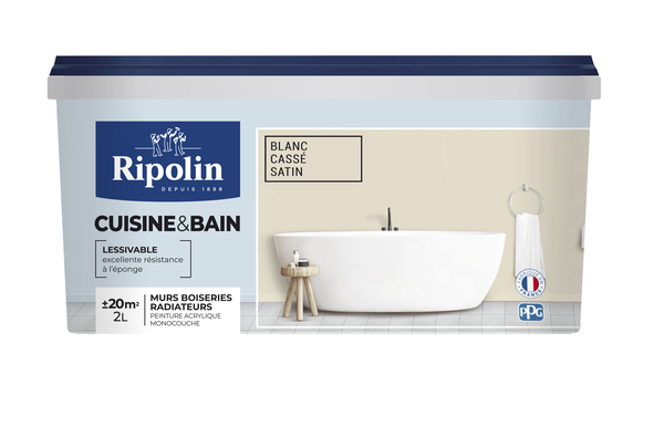 Peinture intérieur Satin 2 L Blanc cassé - Ripolin - Brico Dépôt
