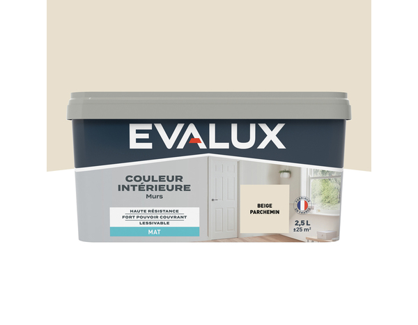 Peinture mur intérieur Mat 2,5 L Beige parchemin - Evalux - Brico Dépôt