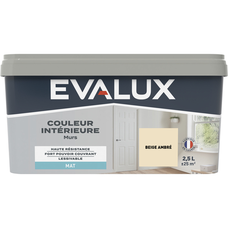 Peinture mur intérieur Mat 2,5 L Beige ambré - Evalux - Brico Dépôt