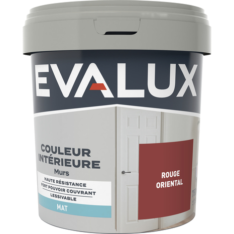 Peinture mur intérieur Mat 0,75 L Rouge oriental - Evalux - Brico Dépôt