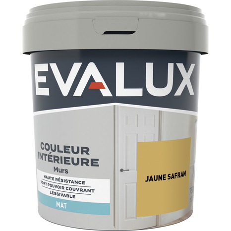 Peinture mur intérieur Mat 0,75 L Jaune safran - Evalux - Brico Dépôt