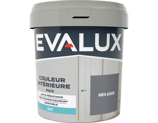 Peinture mur intérieur Mat 0,75 L Gris acier - Evalux - Brico Dépôt