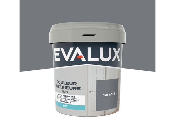 Peinture mur intérieur Mat 0,75 L Gris acier - Evalux - Brico Dépôt