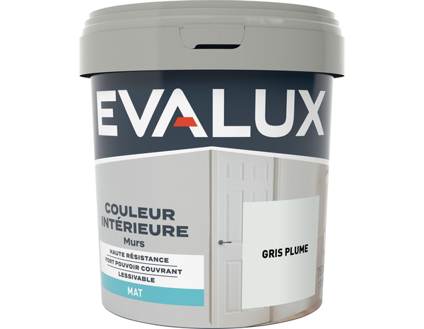 Peinture mur intérieur Mat 0,75 L Gris plume - Evalux - Brico Dépôt