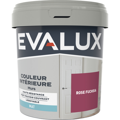 Peinture mur intérieur Mat 0,75 L Rose fuchsia - Evalux - Brico Dépôt