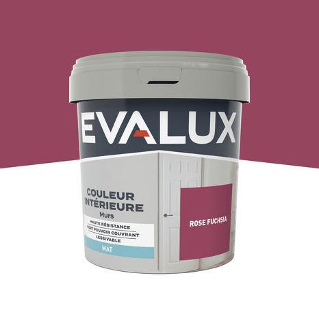 Peinture mur intérieur Mat 0,75 L Rose fuchsia - Evalux - Brico Dépôt