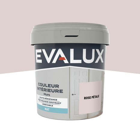 Peinture mur intérieur Mat 0,75 L Rose pétale - Evalux - Brico Dépôt