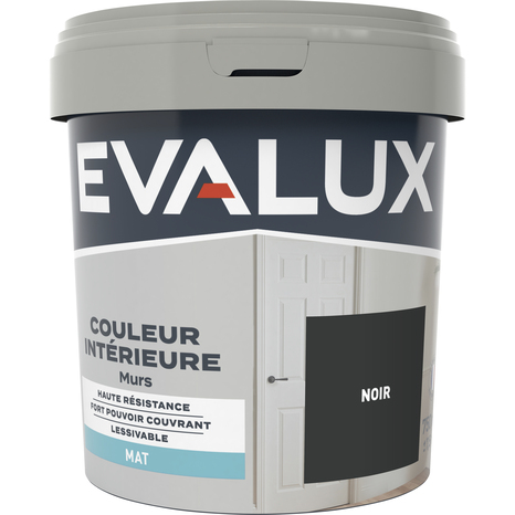 Peinture mur intérieur Mat 0,75 L Noir - Evalux - Brico Dépôt