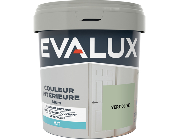 Peinture mur intérieur Mat 0,75 L Vert olive - Evalux - Brico Dépôt