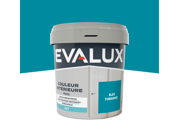 Peinture mur intérieur Mat 0,75 L Bleu turquoise - Evalux - Brico Dépôt