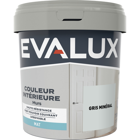 Peinture mur intérieur Mat 0,75 L Gris minéral - Evalux - Brico Dépôt