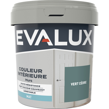Peinture mur intérieur Mat 0,75 L Vert cèdre - Evalux - Brico Dépôt