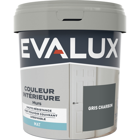 Peinture mur intérieur Mat 0,75 L Gris charbon - Evalux - Brico Dépôt