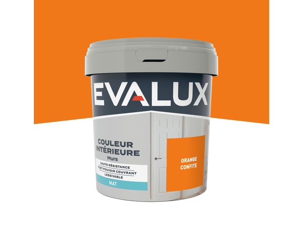 Peinture mur intérieur Mat 0,75 L Orange confite - Evalux - Brico Dépôt