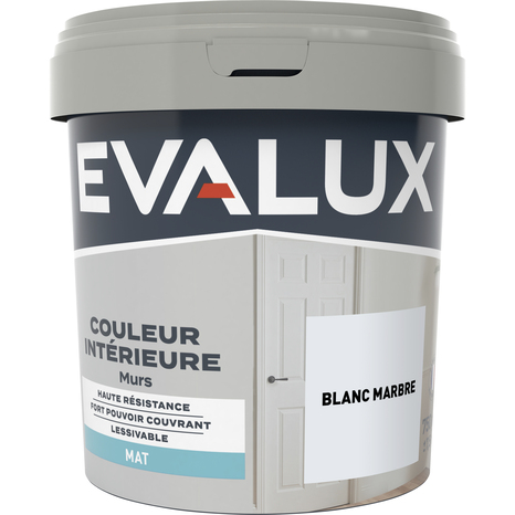 Peinture mur intérieur Mat 0,75 L Blanc marbre - Evalux - Brico Dépôt
