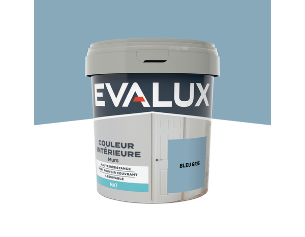 Peinture mur intérieur Mat 0,75 L Bleu Gris - Evalux - Brico Dépôt