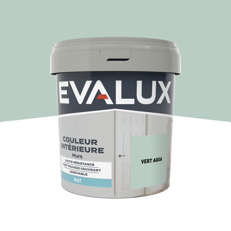 Peinture mur intérieur Mat 0,75 L Vert aqua - Evalux - Brico Dépôt