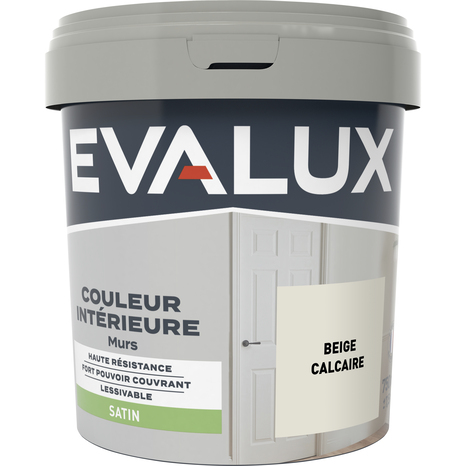 Peinture mur intérieur Satin 0,75 L Beige calcaire - Evalux - Brico Dépôt