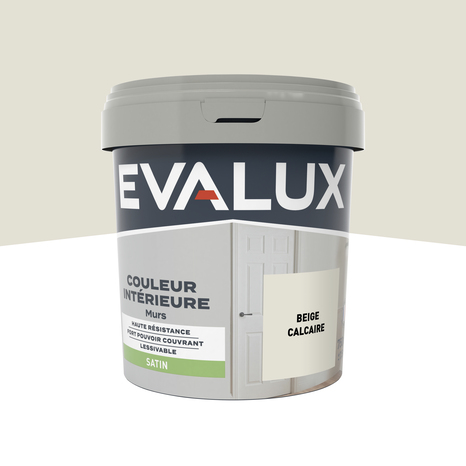 Peinture mur intérieur Satin 0,75 L Beige calcaire - Evalux - Brico Dépôt