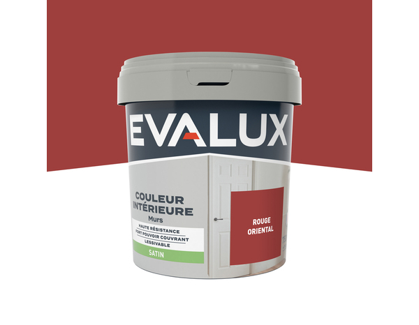 Peinture mur intérieur Satin 0,75 L Rouge oriental - Evalux - Brico Dépôt
