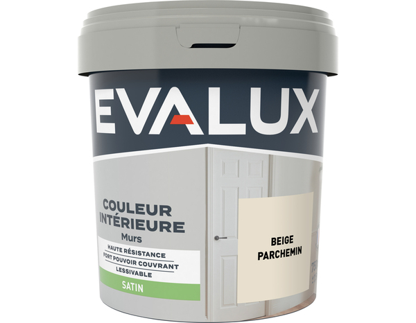 Peinture mur intérieur Satin 0,75 L Beige parchemin - Evalux - Brico Dépôt